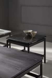 Mesas de la colección REM, disponibles tanto en madera como en mármol - Muebles de diseño por Blasco&Vila