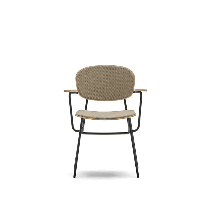 Silla con brazos con asiento tapizado de la colección Fosca - Silla con brazos y asiento tapizado por BlascoVila