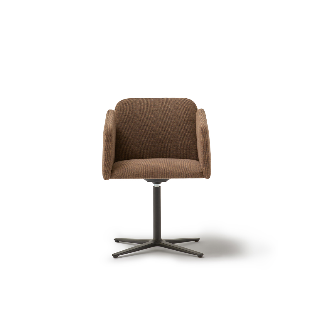 URMUS Upholstered Armchair with Flat Swivel Base